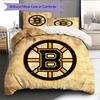 Boston Bruins2 Pattern Bedding Quilt Set  Home Decoration  Gift (1 * duvet cover + 2 * pillowcase  without core)
