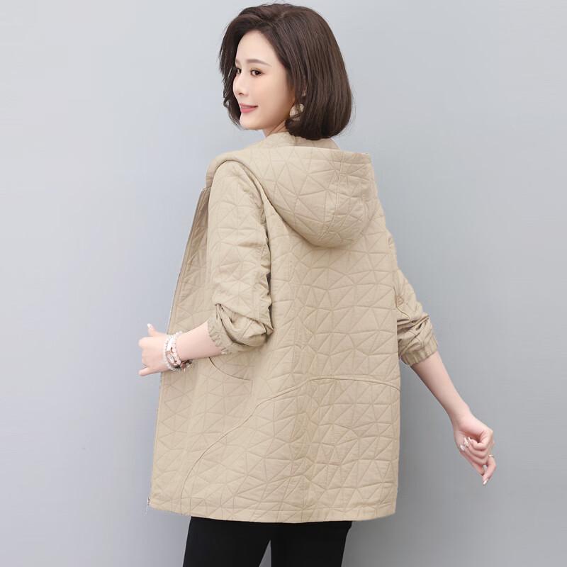 Yalu Women's Autumn Hooded Casual Mid-Length Trench Coat