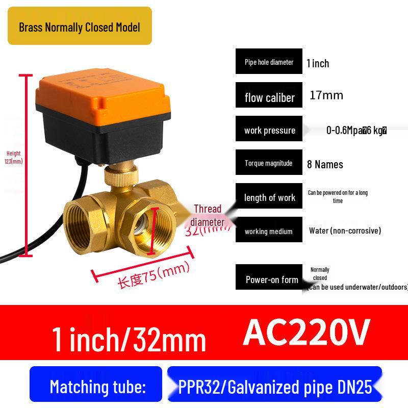 Mini Electric Ball Valve: Two-Way Threaded, Underwater & Waterproof, 220V/24V/12V