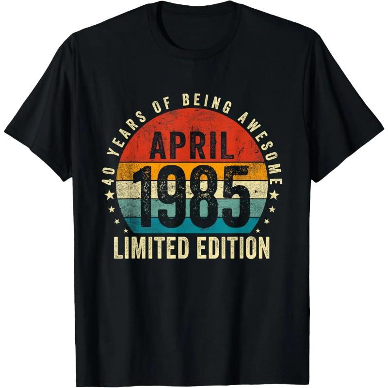 Vintage  Limited Edition 37th Birthday Gifts 37 Year Old T-Shirt Mens Clothing Short Sleeve Custom T-Shirt Camiseta