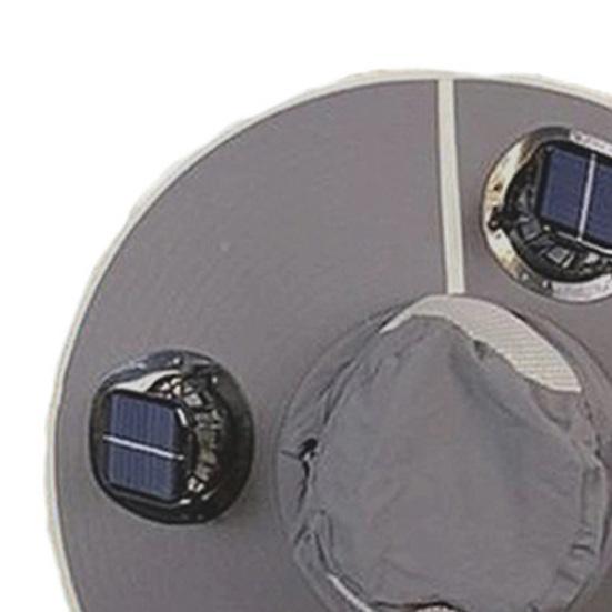 Men Hat Summer Outdoor Mountaineering Fishing Anti-UV Sun Hat with USB Solar Charging Built-in Fan Three Speed Settings Hiking Cooling Hat