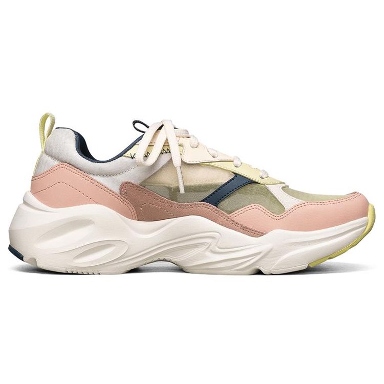 Skechers Stamina Airy Wing Shoes Mesh Synthetic Leather Comfortable Thick Sole Retro Casual Low Top Dad Shoes Women Sneaker Natural 896003-NTMT