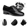 Herren Jungen Atmungsaktive Gesellschaftstanzschuhe Latein Jazz Tango Walzer Schwarze Lederschuhe