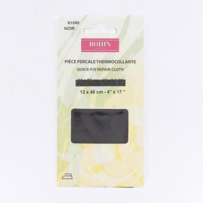 Iron-on Patch - BOHIN - 12x45cm - Black - Seamless Mending - Percale