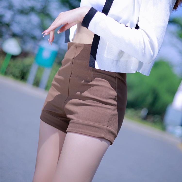 

Черные облегающие А-образные шорты, летние новые шорты с высокой посадкой большого размера S