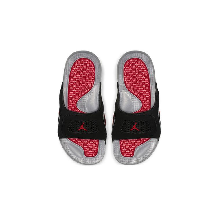 Air Jordan Hydro 4 Retro Slide Grade School 'Black Cement Grey' (Unisex) Black / Fire Red / Cement Grey Slide Slippers 532226 006