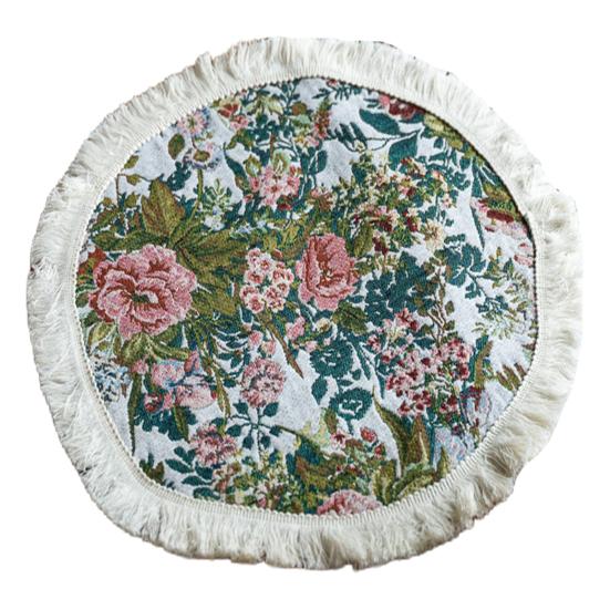 Quaste Tischset Pastoralen Stil Blume Ölgemälde Ästhetische Runde Form Parteien Hochzeiten Bankette