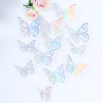 Butterfly Wall Stickers Hollow 3D Butterfly Wall Decal for Wedding Festival Arrangement Home Decoration