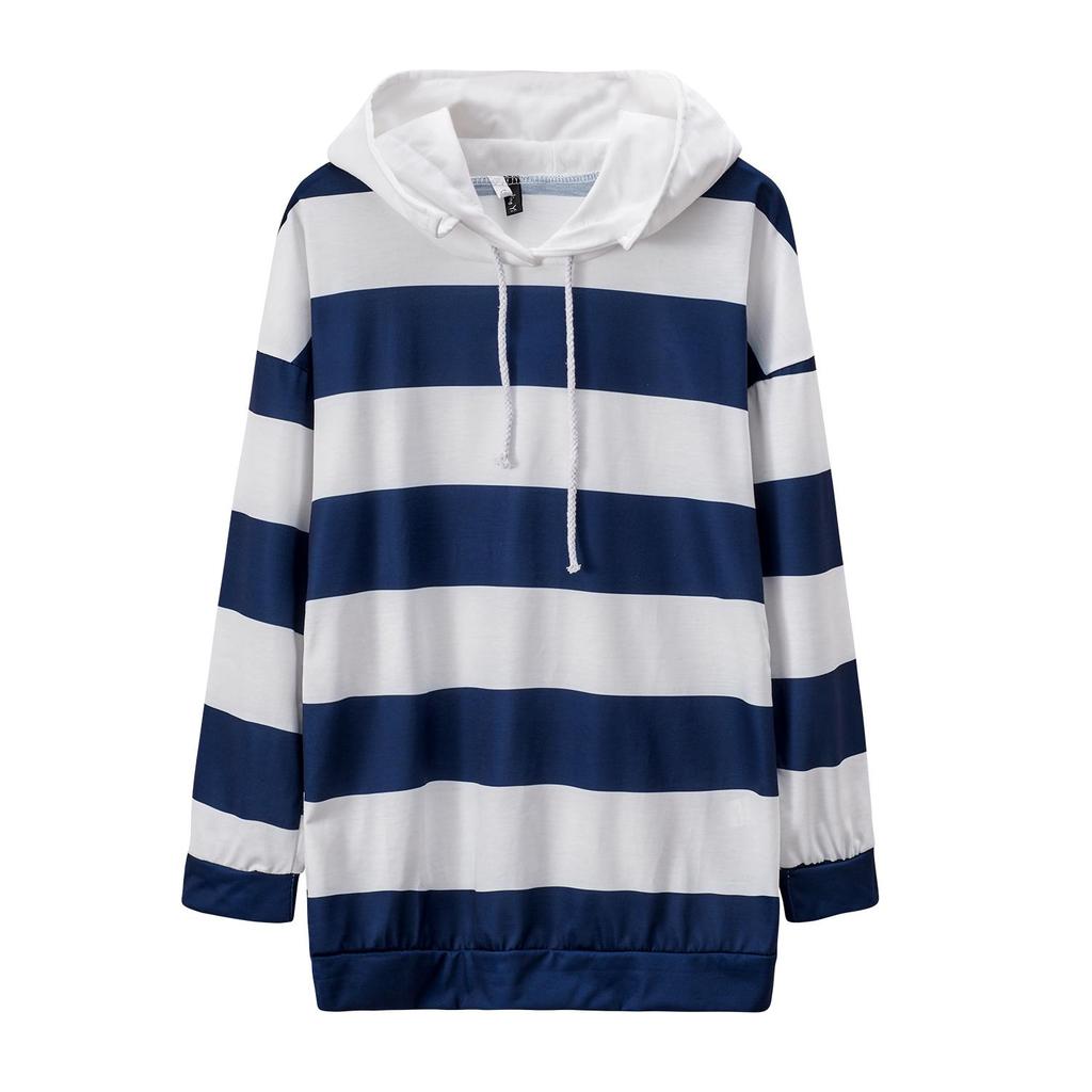 Damen Gestreiftes Langarm Herbst Sweatshirt - Dünnes Oberteil