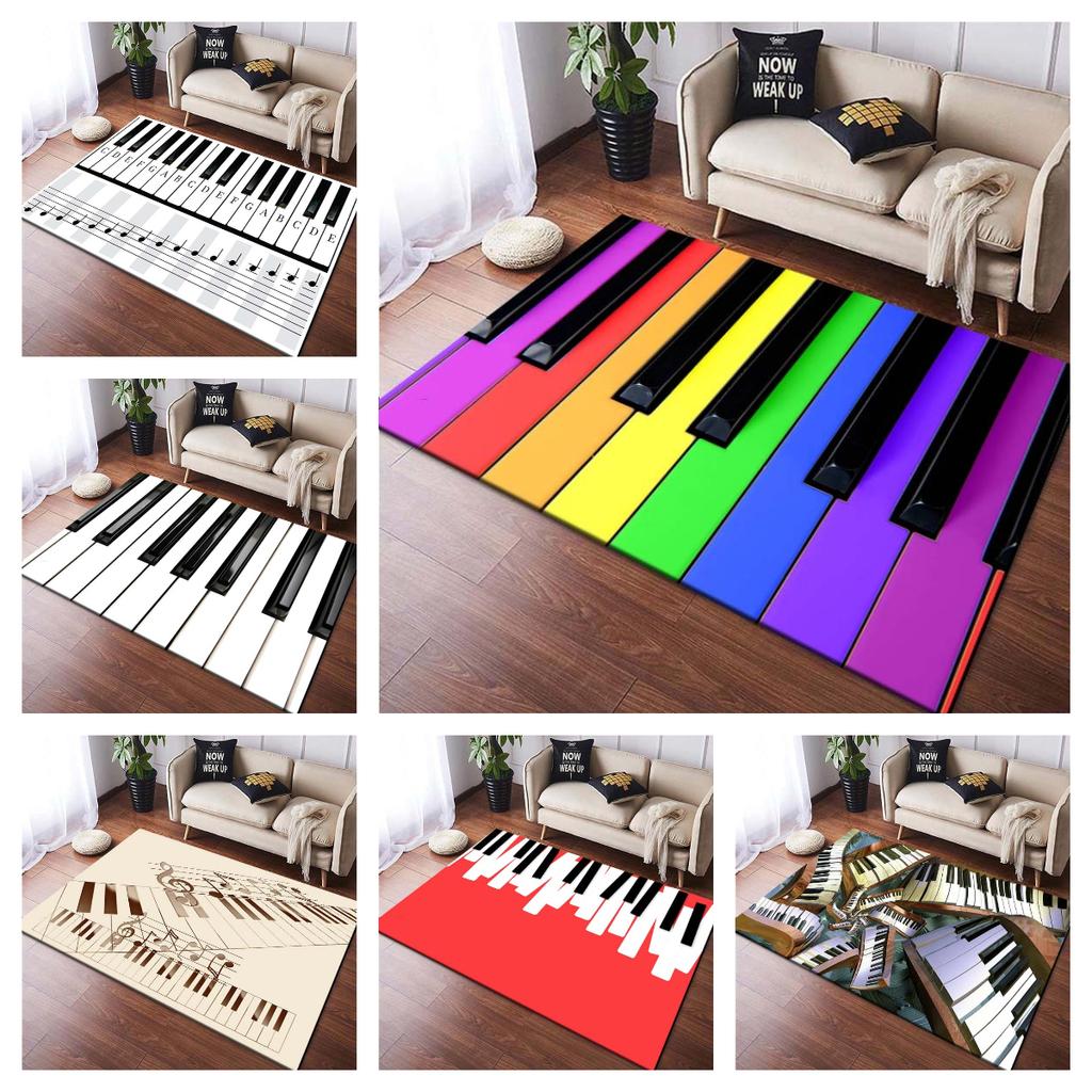 Piano Keys Music Carpet Living Room Rug Home Decoration Anti-Slip Hallway Balcony Doormat Kitchen Bedroom Bathroom Floor Mats