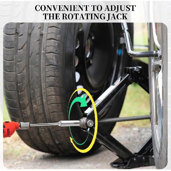 Scissor Jack Slotted Drill Adapter, Compatible With RV Manual Scissor Jacks, C Jacks, Camper Trailer Pop-Up Stabilizers, Effortless Lifting For RV