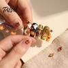 Ghost Nail Art Stickers for Halloween Thanksgiving, Autumn Turkey Pumpkin Maple Easy Application Decals Leaf Manicure Sticker, Embossed Waterproof