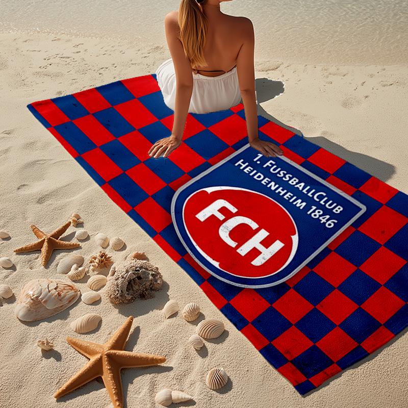 1PC Heidenheim Crest Beach Towel - Soft, Absorbent Microfiber, Lightweight, Ideal for The Beach, Parties, Travel, Camping fan gifts