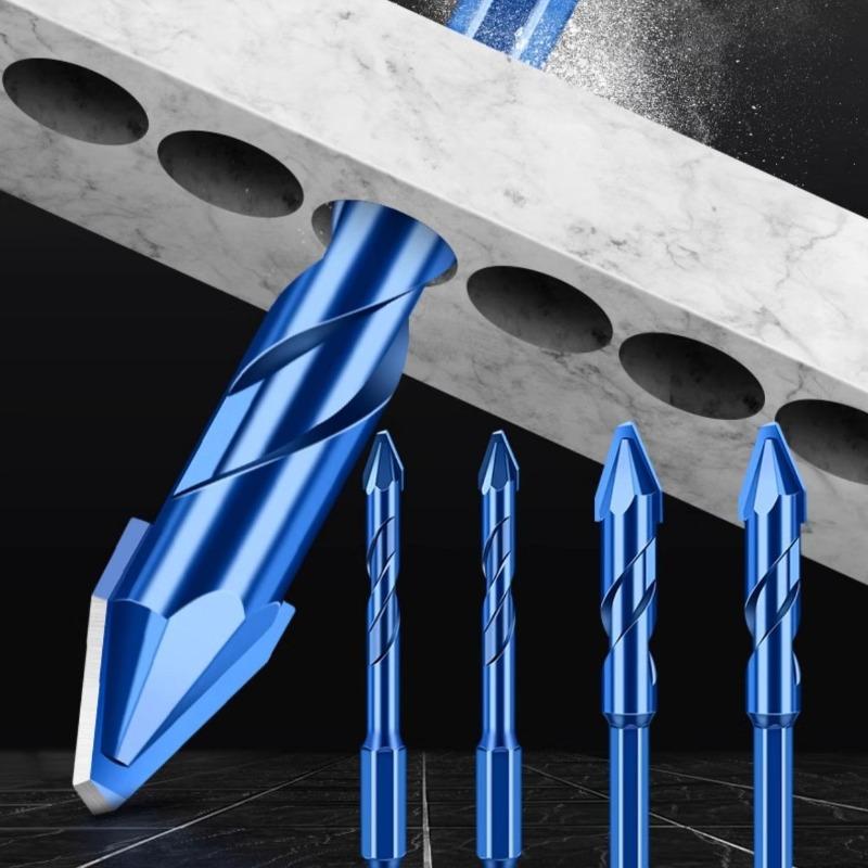 Masonry Concrete Spiral Drill Bit Eccentric for Glass Ceramic Tile Brick Plastic Wood Mason Hard Alloy Wall Hole Cutter Saw Blue