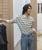 NONBLANK Striped Rugby T-Shirt_Beige