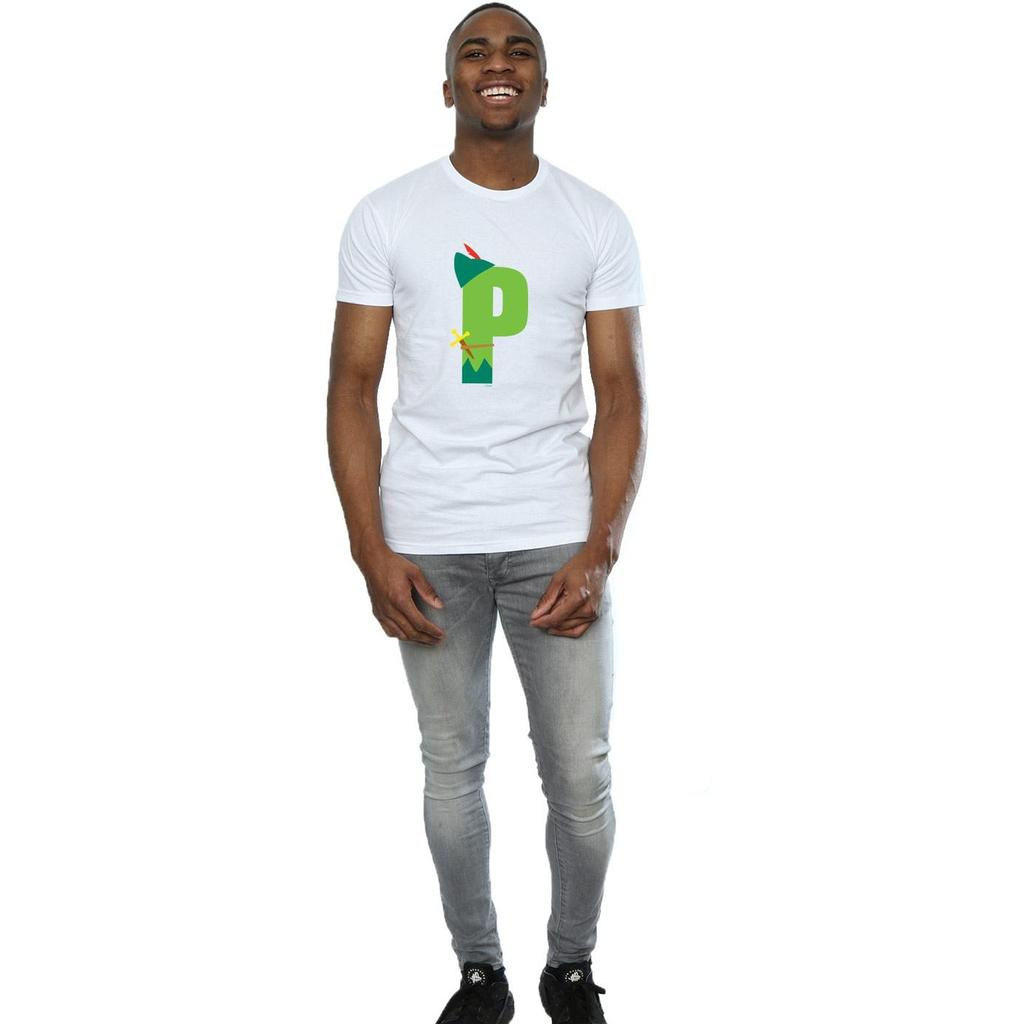 Disney Mens Alphabet P Is For Peter Pan T-Shirt