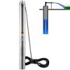 Pompa Sommersa per Pozzi Profondi, 2HP/1500W 230V/50Hz, Portata 9,8 m³/h Prevalenza 108 m, con Cavo Elettrico da 9,1 m, Pompe Acqua in Acciaio Inossidabile per Uso Industriale