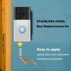 2pcs Sturdy Stainless Steel Materials Doorbells Key Tool for Secure and Simple Removal of Rings Battery Doorbells