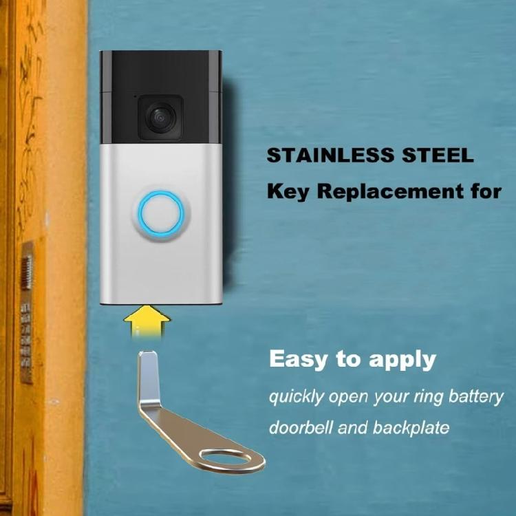 2pcs Sturdy Stainless Steel Materials Doorbells Key Tool for Secure and Simple Removal of Rings Battery Doorbells