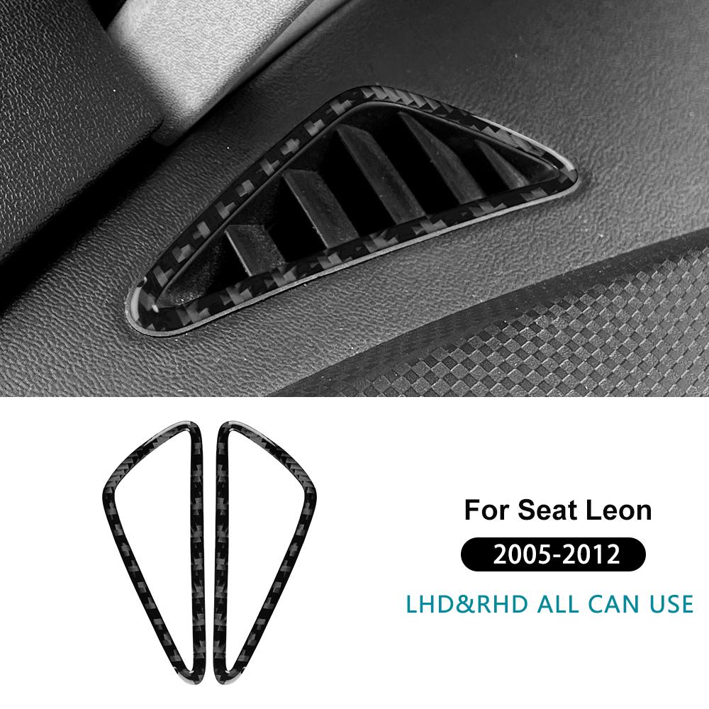 Real Soft Carbon Fiber Sticker For Seat Leon 2005 2006 2007 2008 2009 2010 2011 2012 Car Air Outlet Instrument Panel Trim