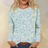 Women's Fashion Casual Long Sleeve  Print Round Neck Top