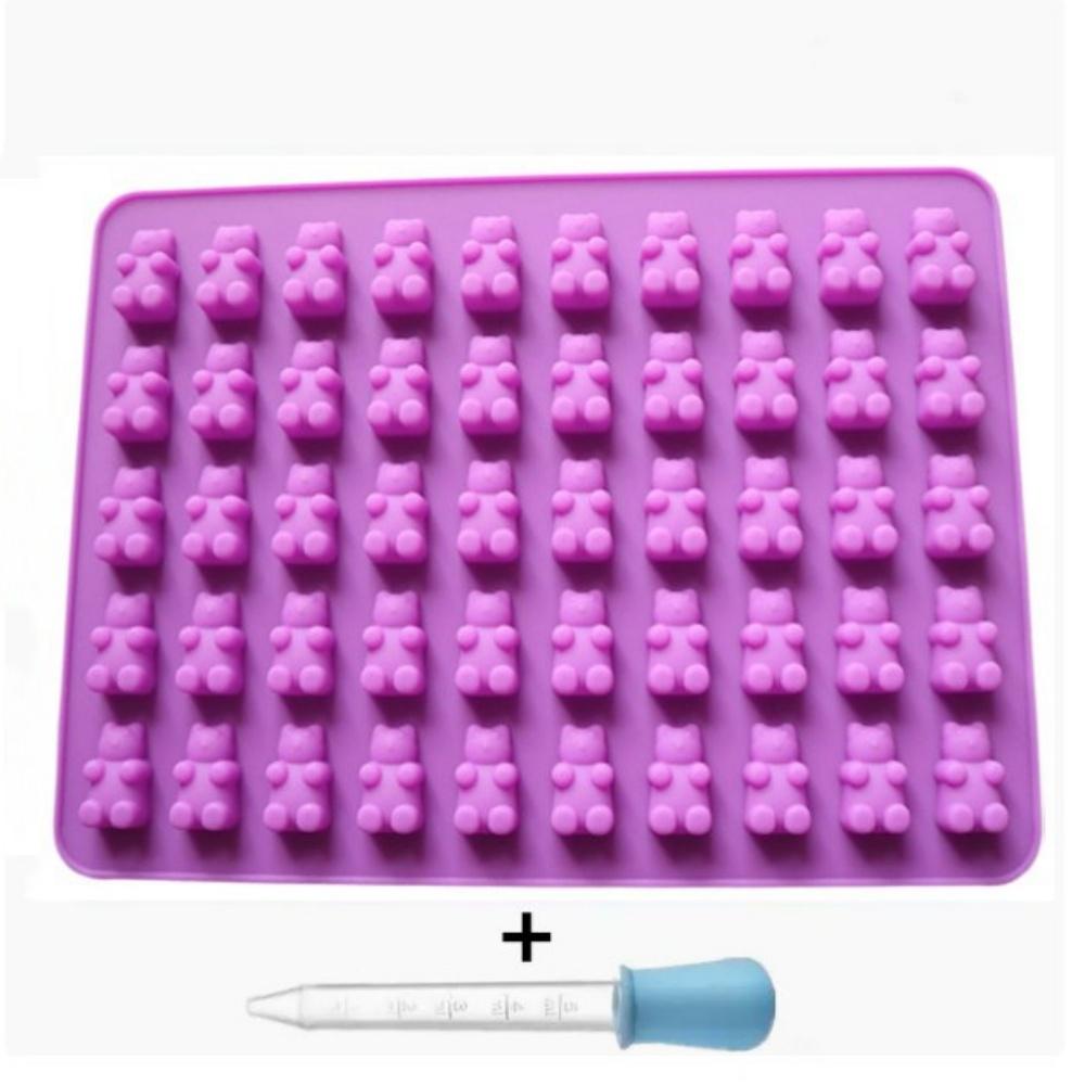 Cute teddy bear gummy candy baking mold cartoon animal chocolate candy mold children's dropper food grade kitchen accessory tool
