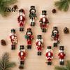 Vintage European Holiday Decor Christmas Nutcracker Ornaments, Durable Wooden Hanging Figurines, Country Style Rustic Tree Pendants Decorations,