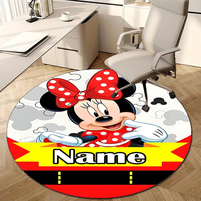 Personalized M-Minnie Round Chair Office Rug - Perfect for Mat, Office Chair & More - Ideal Gift for Birthdays and Holidays