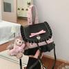 Schoolbag popular small backpack niche design sweet contrasting color premium light luxury versatile women's portable shoulder bag