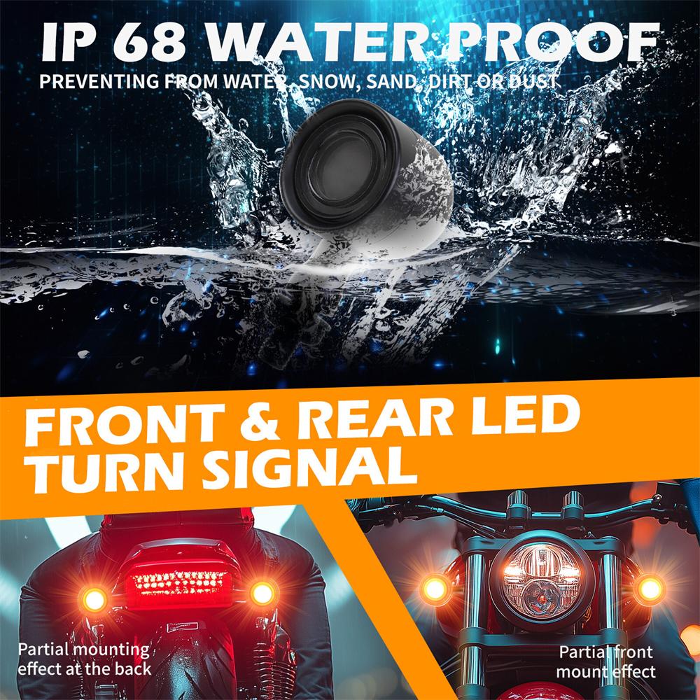 Motorcycle LED Turn Signal - Universal - Bullet Style DRL/Tail Light