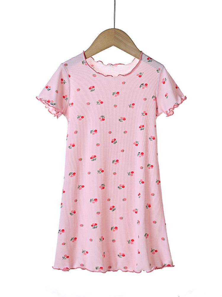 Y Korean Style Girls' Modal Nightgown: Summer Airy Boneless Sleepwear for Children