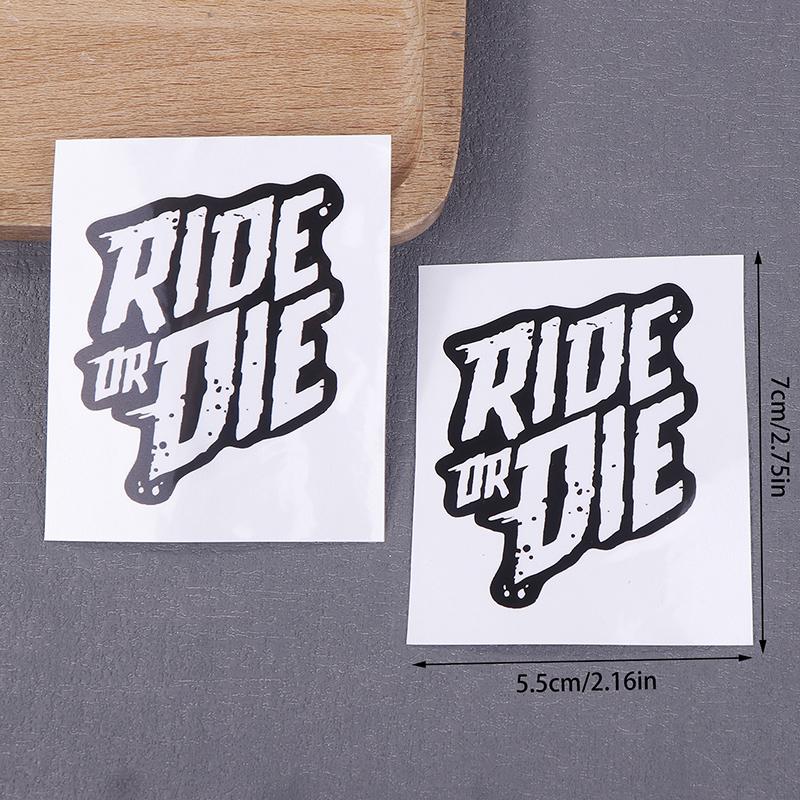 2Pcs Ride Or Die Bike Frame Stickers Bicycle Top Tube Waterproof Vinyl Decals For Mtb Bicycle Decorative Motorcycle Accessories