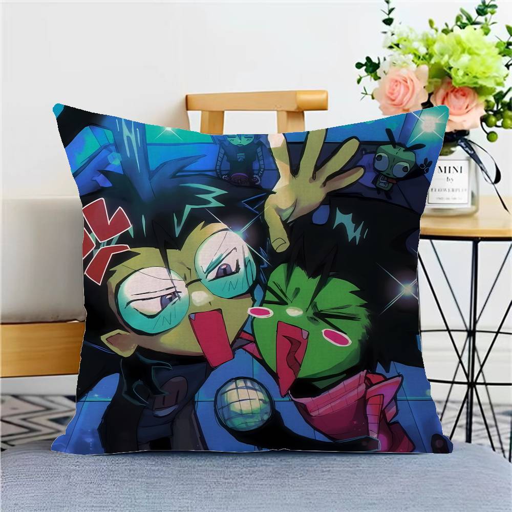 Funny Anime Invader ZIM Cushion Cover Inches Farmhouse Decor Home Throw Pillow Covers for Couch Decorations
