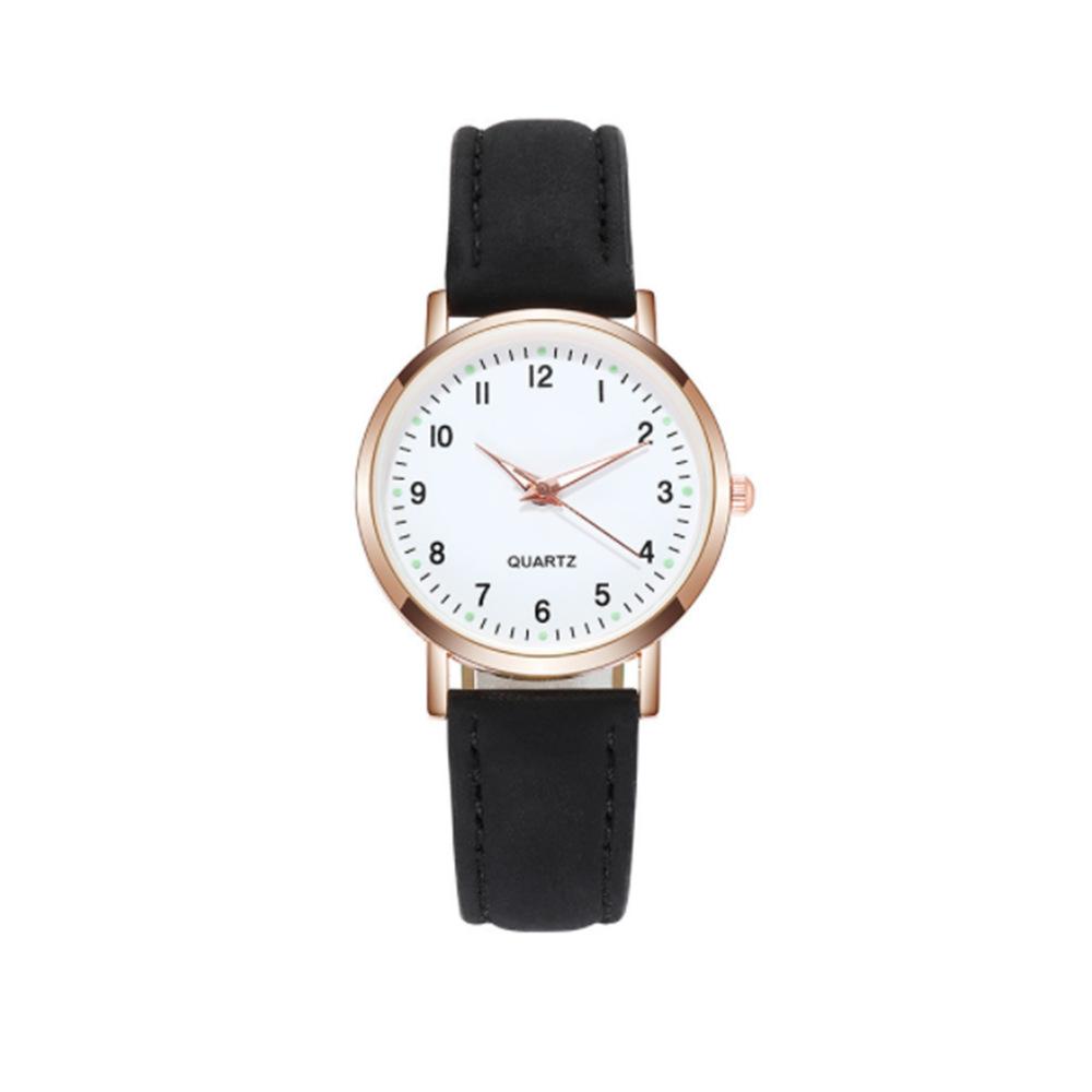 1/2/3/4pcs Fashion Arabic Dial Women Quartz Watch Casual Leather Strap Wristwatch for Girls Friendship Clock Gifts (Without Box)