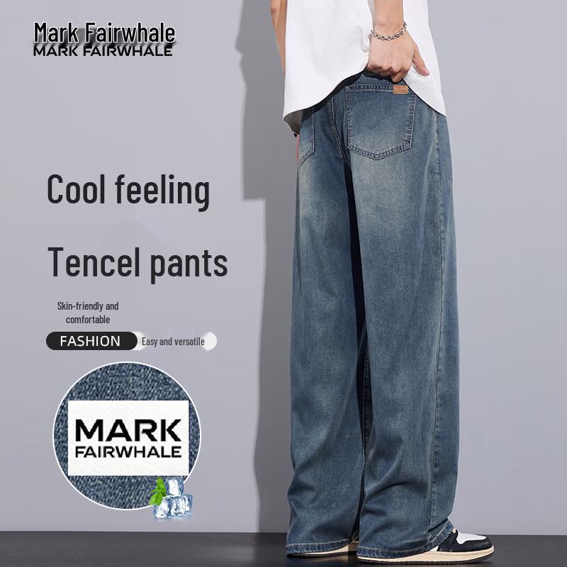 

MARK FAIRWHALE Men s Tencel Quick-Dry Summer Slim Jeans 33