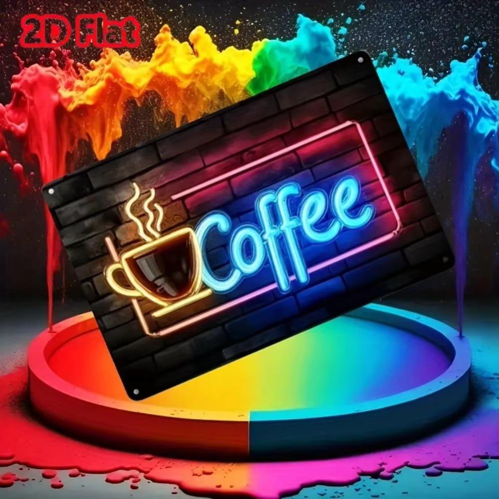 Vintage Blechschild Retro Neon Metall Wandkunst Dekor Haus Café Bar Küche