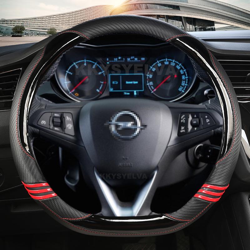 

Чехол на руль из углеродного волокна для Opel Astra (К) Корса (И) Карл 2014-2022 Crossland X Grandland X Insignia BLACK D SHAPE