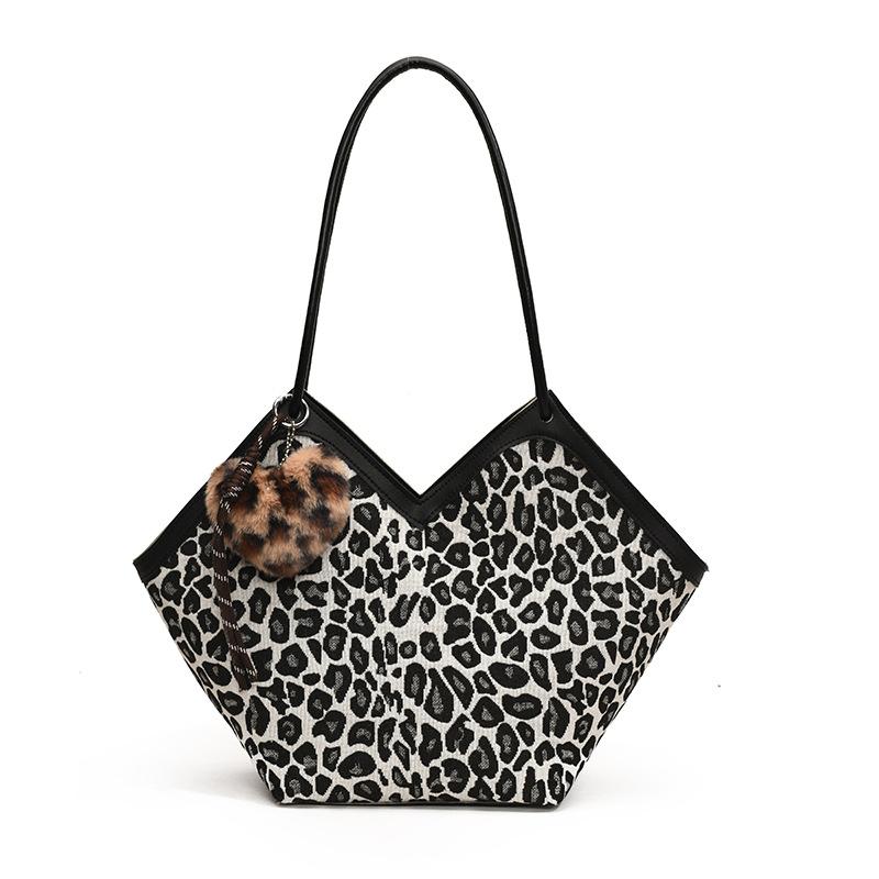 Popular Leopard Print Bag New Trendy Fashion Tote Bag Women Ins High-quality Texture One-shoulder Handbag