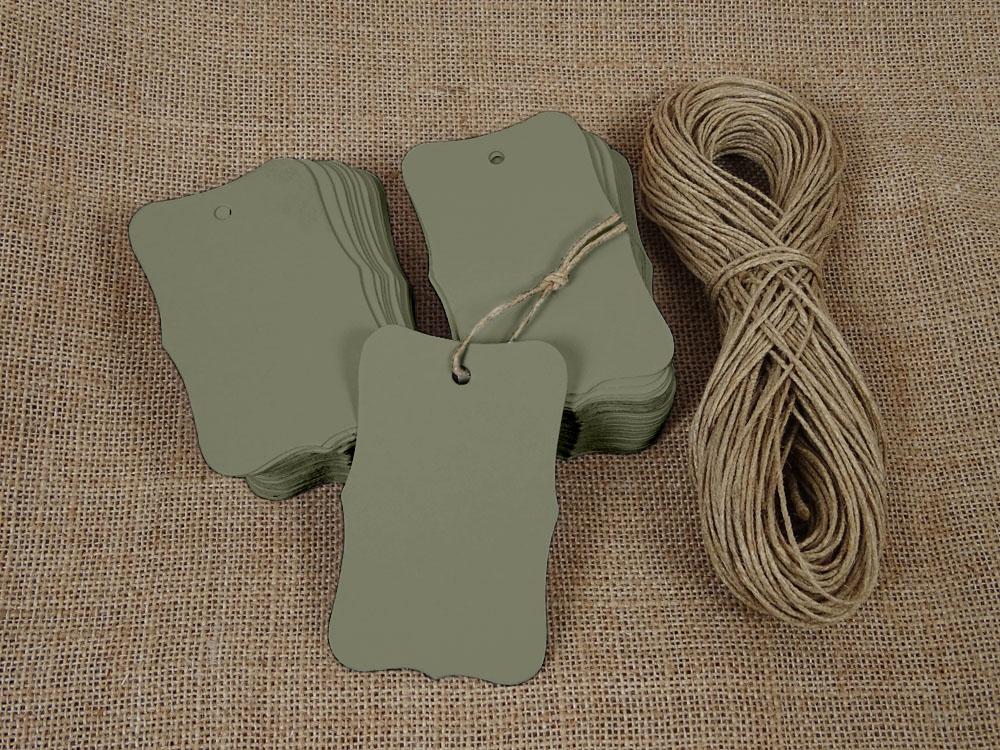 100 peças de etiquetas para pendurar lembrancinhas de casamento Bonbonniere, cartão de presente, formato retangular, com barbante de juta natural grátis