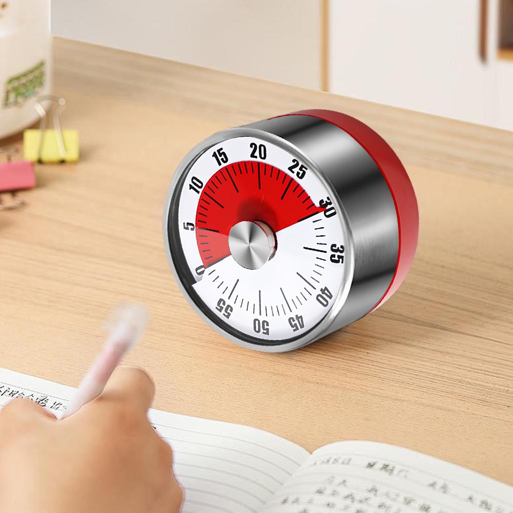 Mechanical Countdown Timer Stainless Steel Kitchen Machinery Timer Clear Scale Visual Timer 60 Minute for Cooking Baking