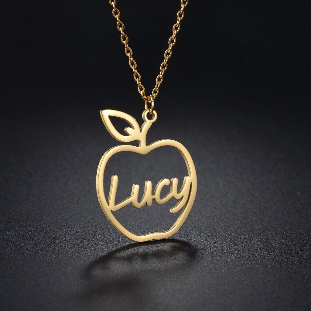 Atoztide Personalized Custom Big Letter Name Necklace for Women Stainless Steel Butterfly Pendant Choker Link Chain Jewelry Gift