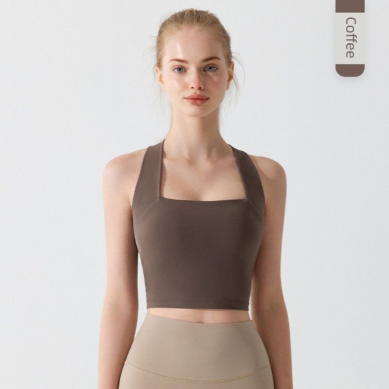 Spring and Summer Sports Intimates Naked Women Sense Fitness Push up Shock Absorption Yoga Bra Vest Cross Beauty Back Running Yoga Clothes