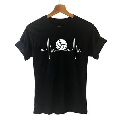 Herzschlag Volleyball Harajuku T-Shirt Lustiges T-Shirt Damenbekleidung Lässige Kurzarm Tops T-Shirts