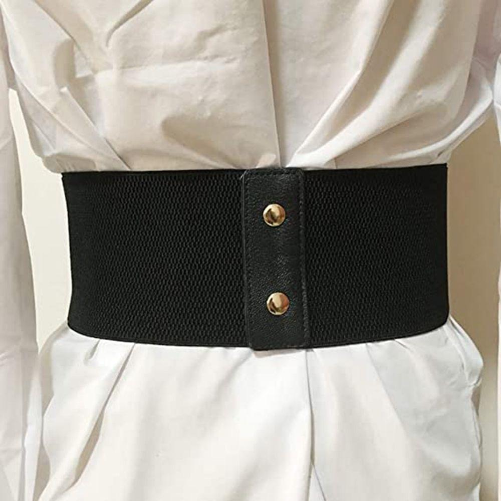 Buckle Female Corset Skirt Decorations PU Leather Cummerbund Wide Waistband Elastic Waist Strap