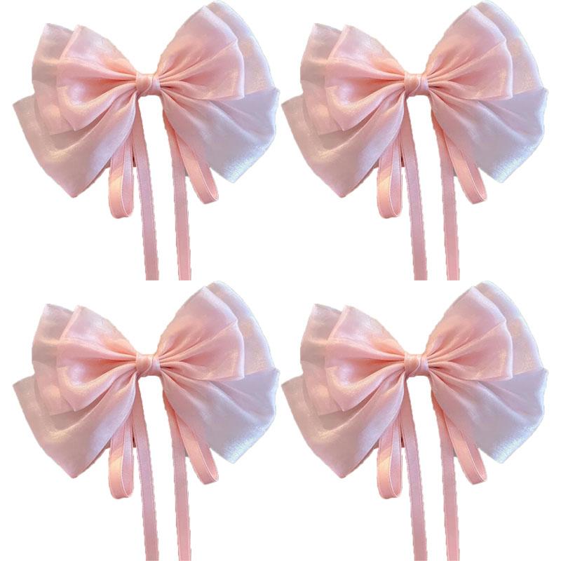 Mermaid Ji Pearlescent Satin Bow Hair Clip Women Summer Sweet Ribbon Spring Clip Fairy Hair Accessories