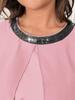 Completo da Donna Taglie Forti con Paillettes, Chiffon, Girocollo, Manica 3/4, Vita Elastica