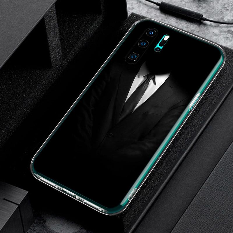 Herren Anzug Hemd Krawatte Silikonhülle Für Honor 30 30S 30i 9 10 9A 9C 9S 9N 10i 10X 9X Lite Pro 5G Handyhülle