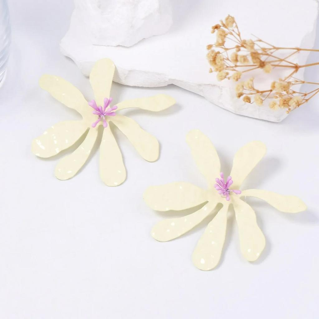 2025 New ZAA Charm Women Jewelry Luxury Enameled Metal Flower Earrings Trend Casual Holiday Party Accessories Elegant Girl Gifts