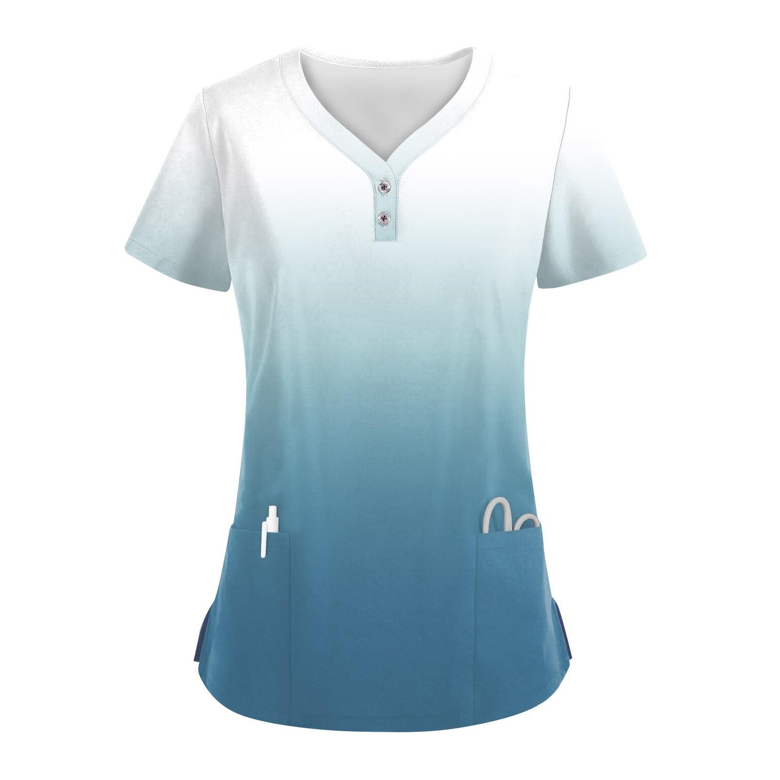 

Женские модные повседневные топы с V-образным вырезом и градиентным принтом, топы для кормящих мам, топы-халаты для женщин, 2 кармана XXXXL