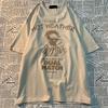 Think About Your Appearance American Retro Trendy Brand Printed Short Sleeved T-shirt Loose Oversized Short Tee Cotton Men Women
